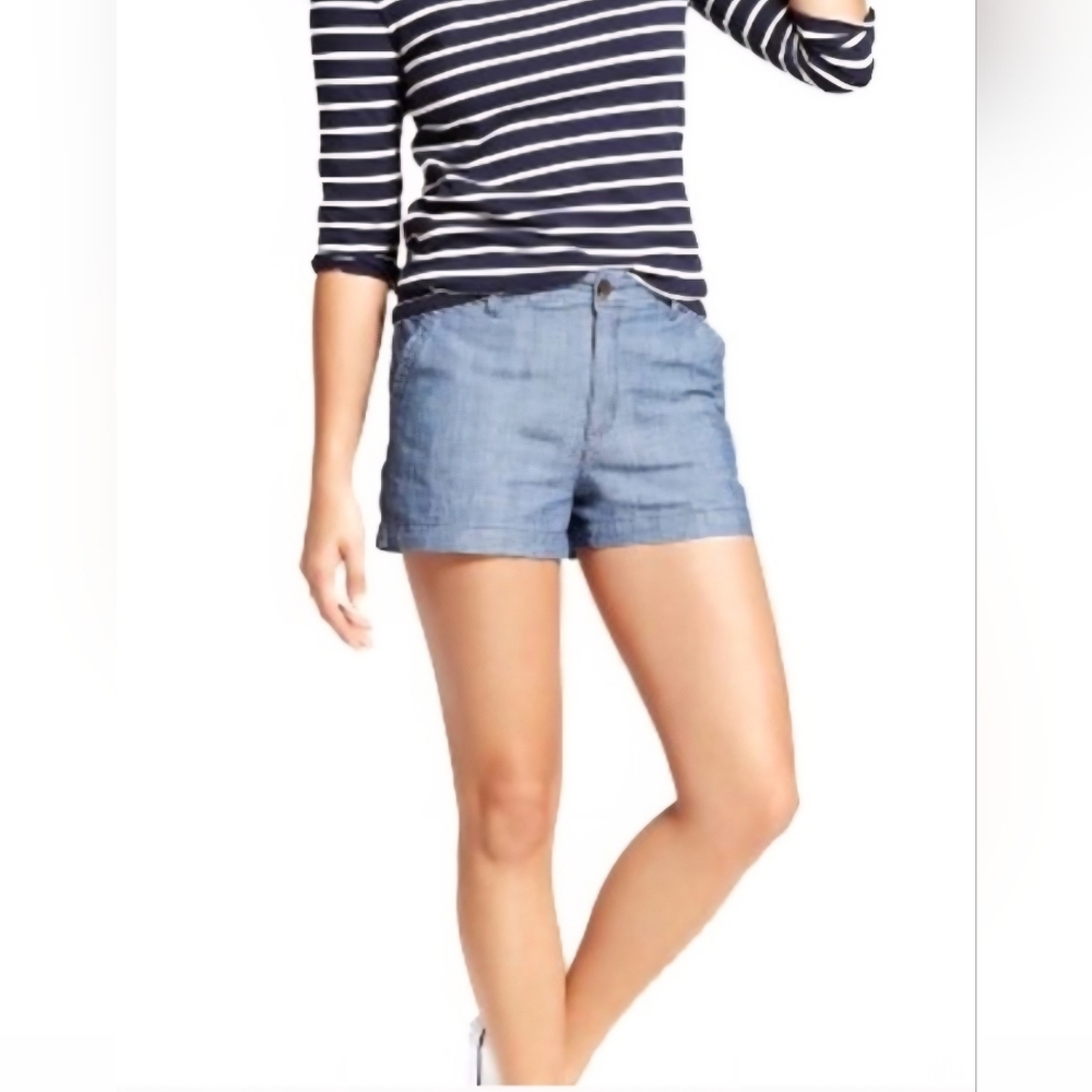 A NEW DAY SUPER SOFT CHAMBRAY HIGH-RISE CHINO SHORTS